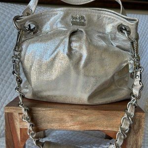 Coach Madison Silver Metallic Tote